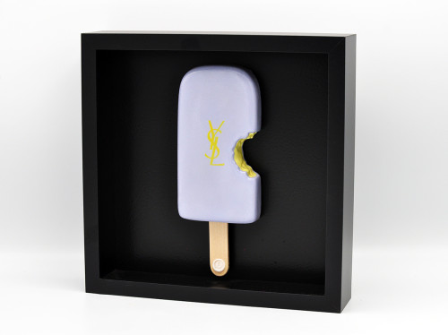 Snek + Yves Saint Laurent, purple with yellow bite